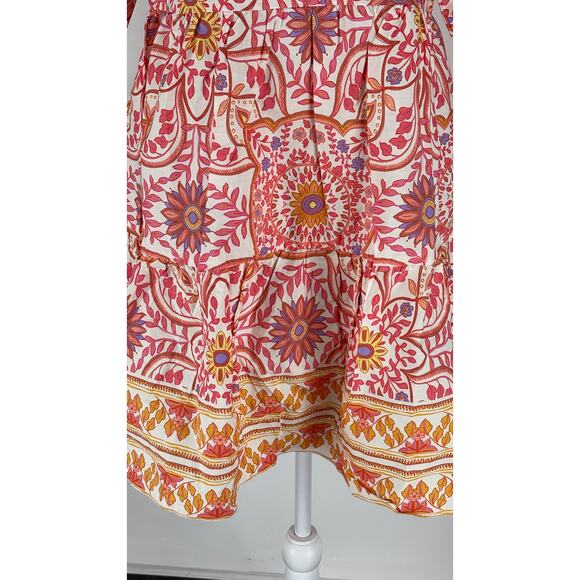 Talulah Malia Floral Puff Sleeve Tiered Mini Dress Womens Size Medium New Pink - Picture 5 of 11